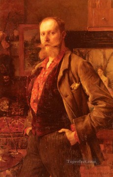 Pascal Dagnan Bouveret Painting - Portrait Of Gustave Courtois Pascal Dagnan Bouveret